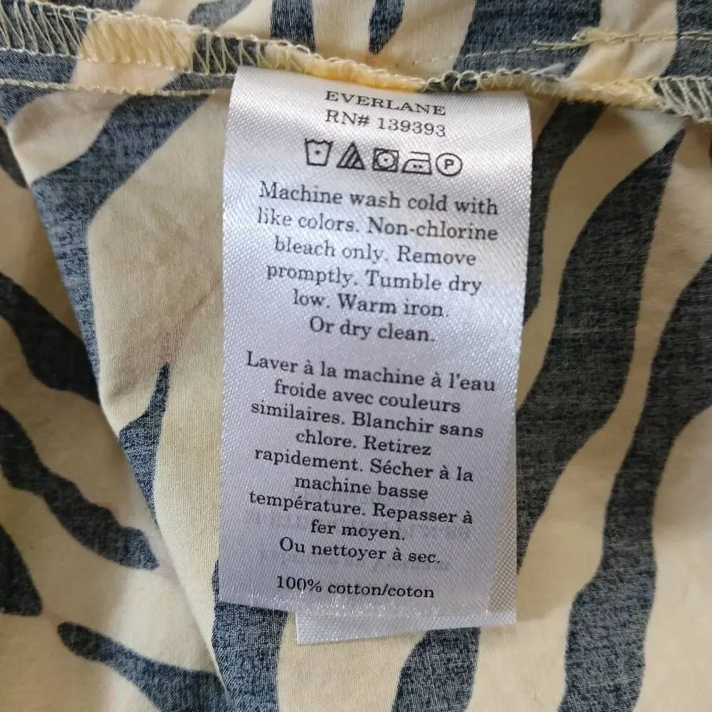 Everlane mens yellow black mens zebra stripes shirt casual shortsleeve